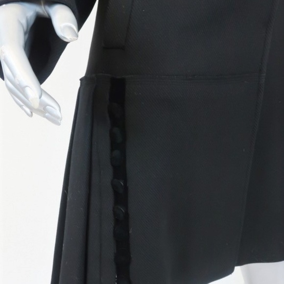 Prada Mink Fur Collar Coat Black Wool-Cashmere - Picture 4 of 7